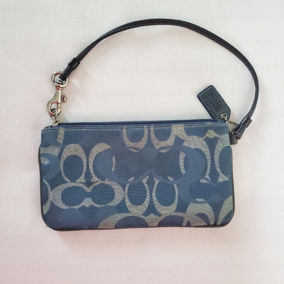 Blue Coach Wristlet - Picture 1 of 6